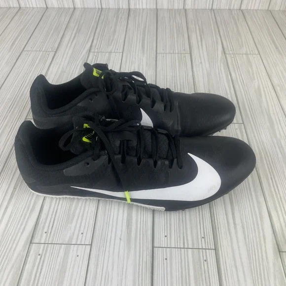 Nike Racing Sprint Track Shoes Spikes Black White Neon 11 - Picture 5 of 11